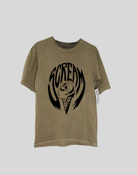 Hand Printed SCREAM Ice Cream Tee Shirt